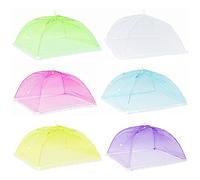 OVBOVA 6 Pezzi Ombrellini Coprivivande, 38 x 38cm Coprivivandes in Rete, Copri Cibo da Mosche, Pieghevole Rete per Alimenti Adatto per Proteggere Cibo Frutta Barbecue(6 Colori)
