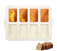 OVBOVA Mini Pagnotta In Silicone, Tortiera Rettangolare A 8 Cavità, Mini Teglia Per Pane, Padella Per Brownie, Piccola Pagnotta Antiaderente Stampi Per Pane, Brownies, Cioccolato, Sapone, Resina