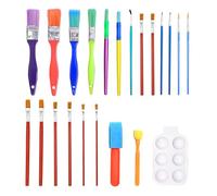 OVDGWC 20 Pezzi di Spazzole Ad Olio, 1 Pezzo di Tavolozza di Colori, Pennello per Bambini, Strumento di Strumento Artistico Fai -da -Te, Pennello per Utensili Graffiti, Strumento Artistico