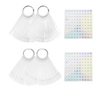 OVDGWC 4 Modelli di Nail Art E 2 Adesivi Numerati, Espositore per Unghie, Nail Art Fai da Te, Pratica di Nail Art