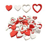 OVDGWC 44 Pezzi di Decorazione A Forma di Cuore in Legno, Artigianato Artificiale Fai-da-Te, Decorazioni da Tavolo da Pranzo, Decorazioni Romantiche