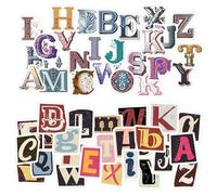 OVDGWC 96 Lettere Adesivi, Adesivo per Album da Raccolta, Decorazione di Adesivi Divertenti, Adesivi Autoadesivi retrò, Adesivo per Decorazioni per La Valigia Artistica Fai-da-Te