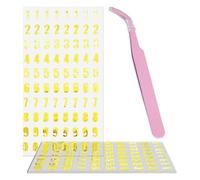 OVDGWC Adesivi Digitali E 1 Pezzo di Pinzette, Adesivi Decorativi Autoadesivi Possono Essere Utilizzati per Biglietti D'Auguri, Raccolta di Album, Artigianato E Album Fotografici