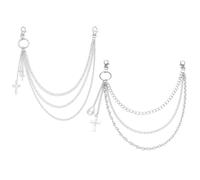 OVDGWC Atena in 2 Parti della Catena di Ore, Catena di Getti in Metallo Personalizzato, Catena A Cinghia A Strati, Universale per Uomini E Donne, Catena Punk alla Moda, Accessori Gotici