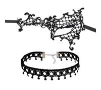 OVDGWC Pezzo di Maschera A Punta Cavata E 1 Pezzo di Colletto Top, Elei Accessori Personalizzati, Accessori per Abbigliamento per Feste, Accessori per Donne per Donne