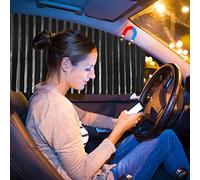 Ovege - Tendina parasole per finestrino dell’auto, plissettata, morbida, con magneti ultra forti, nero opaco, per sedile anteriore, 2 pezzi