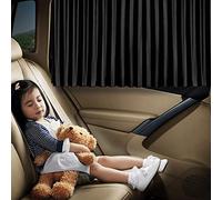 Ovege - Tendina parasole plissettata per finestrini dell’auto, protezione dai raggi UV, morbida, per bambini e per la tua privacy, magneti ultra forti, nero opaco, per sedile posteriore, 2 pezzi