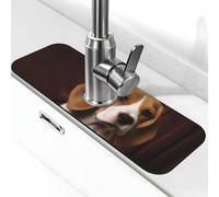 Ovely Tappetino per rubinetto per lavello, 38,1 x 14 cm, in diatomite, ad asciugatura rapida, in pietra ad asciugatura rapida, tappetino per asciugare il bagno, il bancone della cucina