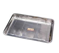 Oven Cookie Sheet, Harmless Baking Tray, Heavy Duty Sheet with Wire Rack, Thick Steel Platter, Flat Broiling Coating with Mirror Finish, Meat Roasting Pan for Home Apartment 10.63x7.87x1.89 Inches