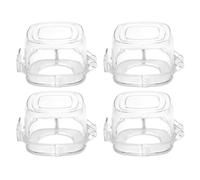 Oven Knob Locks - Quad Pack Burner toggle shield, Clear Polycarbonate Security Enclosures | Gas Cooker Button Control Guards, Universal Home Household Appliance Protection Sheath Reset Housing