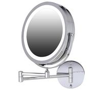 OVENTE Specchio per trucco illuminato da 9"" con montaggio a parete - Ingrandimento 1X/10X Alimentato a batteria, illuminato per cosmetici, girevo