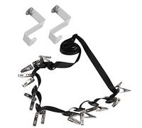 Over Door Baseball Cap Organizer Rack | 20 Adjustable Clips for Hats / Scarves / Ties | Space Saving Storage with Stainless Steel Hooks | 2 Meter Adjustable Strap, No Tools Needed