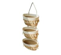 Over Door Han Ging Basket 3 Strati, Ispirato A Boho Su Cesto Della Porta, 73 Cm, Borsa Per Organizzatore Di Stoccaggio Montato Sul Muro Di Cotone, Cestini Sospesi Per L'organizzazione, Facile Da Insta