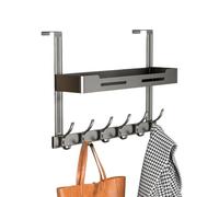 Over Door Organizer - 2-Layer Heavy Duty Rustproof No-Drill Hanger | Over The Door Hooks | 2-Layer Heavy Duty Rustproof No-Drill Hanger | Closet Door Organizer | For Bathroom Bedroom Kitchen Clo