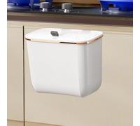 Over Door Trash Can - 7 Liter Wall Mount Dustbin , Space Saving Waste Basket with Lid , Cabinet Cupboard Container with Bags | Bathroom Vanity Storage, Kitchen Pantry Organization, Closet Cleaning