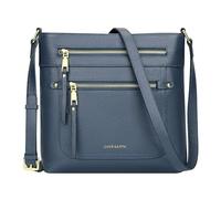 Over Earth Borse a tracolla da donna in pelle da donna con tasche multiple, Blu indaco, Small
