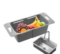 Over Sink Colander Strainer - Adjustable Telescopic Drain Basket | Fruit & Vegetable Washing Rack, Thickened PP Sink Storage Basket For Kitchen Organization 40-52cm