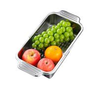 Over Sink Strainer - Telescopic Filtering Colander, Kitchen Washing Stainer for Food Prep, Expandable Basin Rack, Culinary Setup Set with Drenage, Countertop Tool for Vegetable Pasta and Utensil