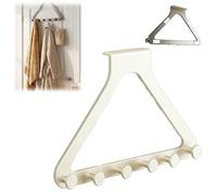 Over-the-Door Hanger Organizer,Over-The-Door Hanger Rack for Coat Hat Scarf Towels,Multi-Purpose Heavy Duty Doors Hanger Rack with 6 Hooks for Bedroom, Bathroom,and Entryway (White)