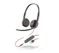 Over-the-head - Binaural - Supra-aural - Cavo da 7,45 ft - Microfono per cancellazione del rumore - Noise Canc Poly Blackwire C3225 - Stereo - Mini phone (3,5 mm) - Wired - 32 Ohm - 20 Hz - 20 kHz -