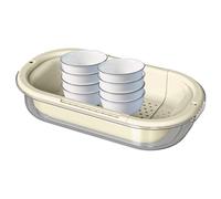 Over the Sink Colander - 13,38 - 17,32 pollici design salvadanaio | Cestino per alimenti retrattile | Utensile da cucina per pasta di qualità alimentare risciacquo bacche, lavare, asciugare i piatti