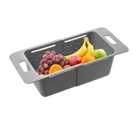 Over The Sink Colander - Adjustable Vegetable and Fruit Washing Basket | Kitchen Strainer For Pasta, Salad, Produce | Foldable and Durable Colander For Sink, Freezer, Food Prep Meal Preparation