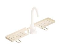 Over-the-Sink Shelf - Adjustable Faucet-Mount , Rust-Resistant Steel | Sturdy Solid Metal Frame With Silicone-Cushion Clamps & Drainage Slotted , Non-Scratch Padded Grips For Bathroom