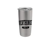 Over Thinker 24/7, Funny Motivational and Relatable Anxiety Bicchiere termico in acciaio inox doppia parete