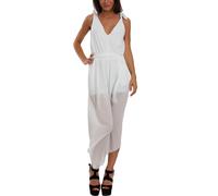 Overall donna tutina intera velata elegante asimmetrica abito cintura WD-2485
