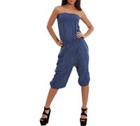 Overall donna tutina tuta bandeau pinocchietti capri leggera estiva sexy PQ1005