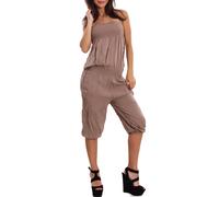 Overall donna tutina tuta bandeau pinocchietti capri leggera estiva sexy PQ1005