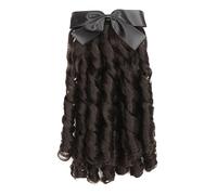 OVERALL Parrucca riccia da Principessa Parrucca Cheongsam alla Moda da Donna Stile retrò Coda di Cavallo Estensione dei Capelli Pettine Riccio Panino for Capelli Ricci (Color : B)