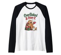 Overbaked And Over It Christmas Cookies Gingerbread Men Kids Maglia con Maniche Raglan