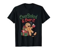 Overbaked And Over It Christmas Cookies Gingerbread Men Kids Maglietta