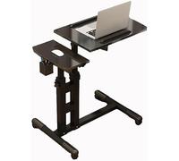 Overbed Table - Scrivania portatile con ruote, altezza regolabile, supporto mobile per computer portatile, inclinabile, per divano