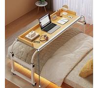 Overbed Table with Wheels Standing Workstation Height And Width Adjustable Desk Works As A Bar Table,Dining Table Or Laptop Cart,Bed Table,Desk