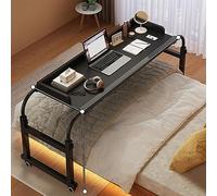 Overbed Table with Wheels Standing Workstation Height And Width Adjustable Desk Works As A Bar Table,Dining Table Or Laptop Cart,Bed Table,Desk