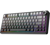 OVERCLOCK x x Aula F75 Gasket Tastiera Meccanica al 75%, wireless/Bluetooth/USB-C, con cinque strati di pad, manopola, RGB, batteria, NKRO (Black Ombre, LEOBOG Reaper Switch)