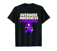 Overdose Awareness Prevenzione Nastro Viola Regalo Maglietta