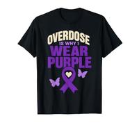 Overdose Awareness Prevenzione Nastro Viola Regalo Maglietta