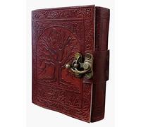 OVERDOSE Diario con albero | Diario antico fatto a mano per studenti scolastici, università e ufficio e viaggio per uso regalo per uomini e donne, diario in pelle - 12 x 17 cm