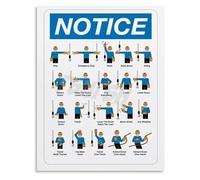 Overhead Crane Hand Signals Poster OSHA Training Chart for Manufacturing Plant Warehouse Construction Site Sign(Framed,12x18inch(30x45cm))