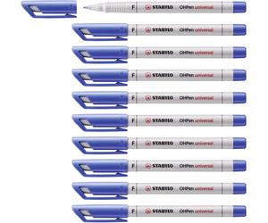 Overhead Pen - STABILO OHPen universal - Water Soluble Fine - Pack of 10 - blue