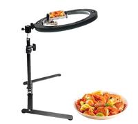 Overhead Phone Mount - 30 cm Adjustable Holder, Multifunctional Metal Stand with Ring Light for Overhead Video Recording | Hands Free Desktop Clamp Clip for Cooking Meetings and The Live Streams
