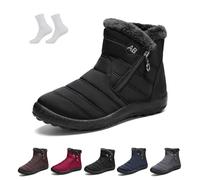 Overhil1s Stivali invernali da donna, comodi, impermeabili, antiscivolo, ortopedici, unisex, caldi, foderati in pelliccia, scarpe da passeggio ortopediche, stivaletti alla caviglia