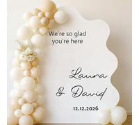 OVERHYPZ Adesivi Personalizzati per Matrimoni per Archi di Palloncini, Decalcomanie Personalizzate con Nomi in Vinile E Data, per Decorazioni di Feste di Fidanzamento, Sfondi per Cabine Fotografiche