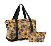 Overized Borsone da viaggio grande da portare in aeroporto con trappola regolabile per trekking pieghevole, Nero - dagli occhi Susan Blended