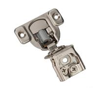 Overlay Soft Close 6 Way Compact nascosto cerniere per mobili da cucina Heavy Duty in acciaio inox 3-Way regolabile armadio porta hardware argento (1-3/8")
