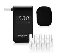 Overmax AD-10 Etilometro, Misuratore Personale di Alcol, Misura di precisione +/- 0,05 ‰ / 0,005% BAC, 15 boccagli, Tempo di Risposta 5 Secondi Memoria di Misura, Calibrazione, Batterie 2 x AAA
