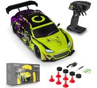 Overmax X-Drifty Auto radiocomandata, macchina RC per bambini 3+, auto da drifting 1:16, 20 km/h, portata fino a 80 m, trazione 4WD, 2 batterie da 500 mAh set di ruote, set di ostacoli, adesivi